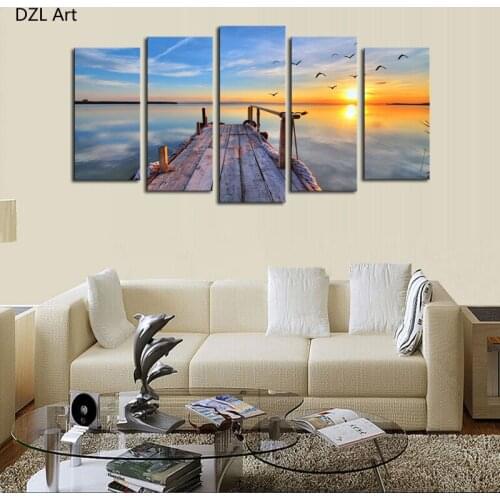 5 panels(No Frame)Sea views Home Wall Decor Painting Canvas Art HD Print Painting Canvas Picture For Home Decor