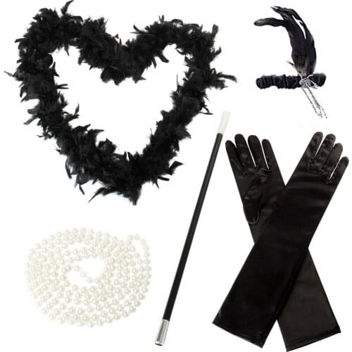 5 Pcs/Set Flapper Girl Fancy Dress Accessories Hen Party Charleston Gangster Gatsby Costume Kit LL@17