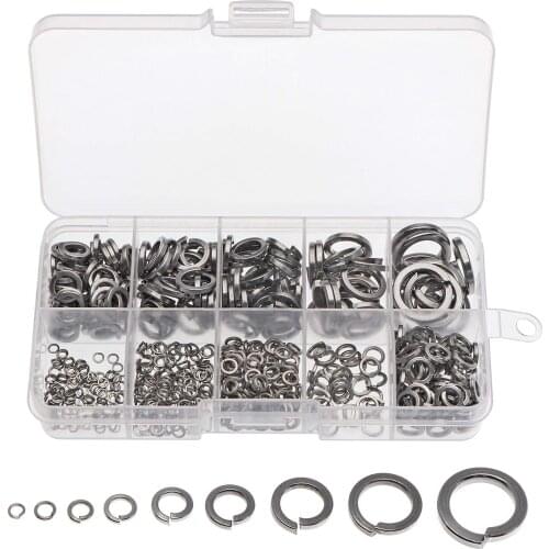 685pcs M2 M2.5 M3 M4 M5 M6 M8 M10 M12 Lock Washers Set Spring Washer Stainless Steel Washers For Bolt Nut Muti Size