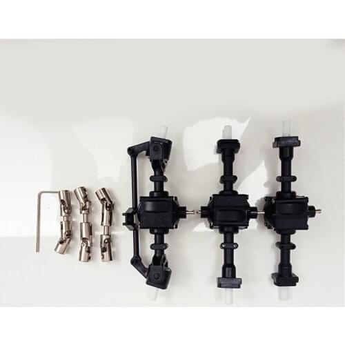 1 Set Car Axle Front/Middle/Rear Wheels Axle Accessories for 6WD 6x6 Six Wheels Drive RC Military Army Truck Models