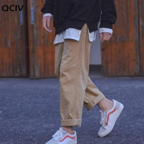 Casual Pants Men Solid Ankle-length Large Size 3XL Loose Simple Mens Straight Pant Korean Style Retro All-match Streetwear Chic