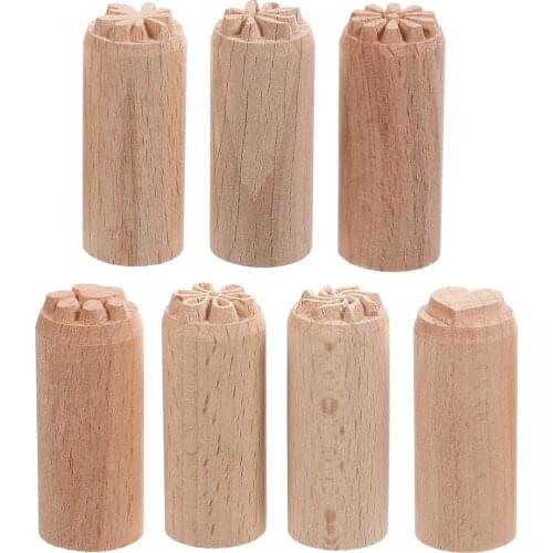 Wood Pottery Tools Stamps Column Wooden Stamps Natural Wood Stamps DIY Clay Printing Blocks Pottery Tools for Home
