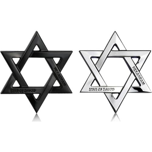 For Audi A3 B6 Buick KIA Nissan Peugeot 206 BMW Ssangyong Holden Mercedes Star of David Styling 3D Chrome Metal Sticker Emblem