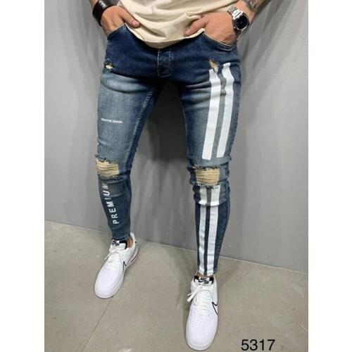 3 Styles Men Stretchy Skinny Biker Slim Fit Denim Scratched zipper Hip hop casual jeans High Quality Jeans