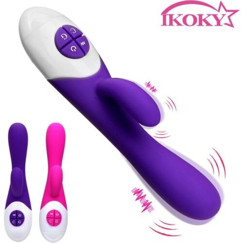 IKOKY 16 Speed G-spot Vibrator Dual Vibration AV Stick Clitoris Stimulate Female Masturbation Adult Products Sex Toys for Woman