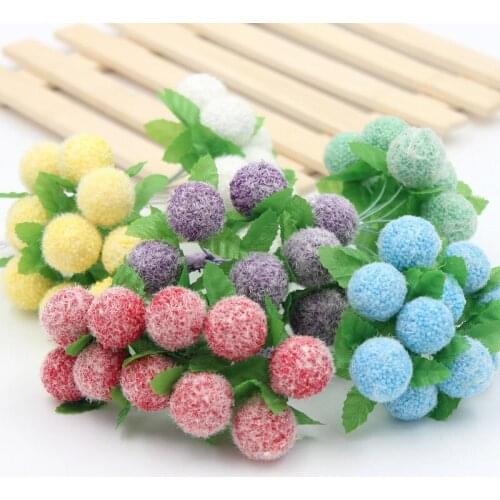 Hot Sale 2pcs lovely Foam ball Artificial Flowers For Home Wedding Decoration DIY Pompom Wreath Gift box Decorative Fake Flowers