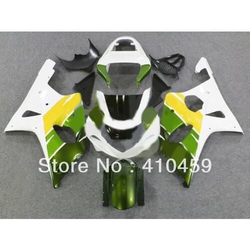 Top-rated Fairing kit for SUZUKI GSXR1000 GSX-R1000 GSXR 1000 K2 00 01 02 2000 2001 2002 white green Fairings bodykit SP54