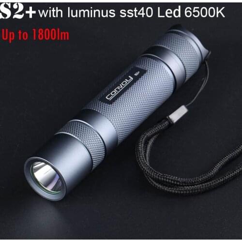 Convoy S2+ with SST40 LED 6500K Linterna LED 4 Modes Torch Camp Lantern Tent Zaklamp Bike Light Work Lamp 18650 Flash Light