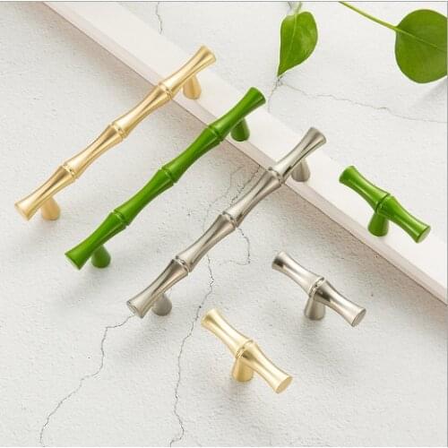 1PCS Creative Bamboo Style Cabinet Handles Zinc Alloy Drawer Knobs Wardrobe Door Closet Dresser Pulls Furniture Hardware