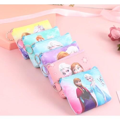 Disney Cartoon new Fashion Frozen Coin Purse Personalized Pu Leather Wallet girl doll accessories Clutch Storage bag