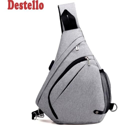 Fashion Casual Style Single Shouder Strap Chest Pack Men Usb small Bag Shoulder Crossbody Bags Messenger Bags Handbags 2020