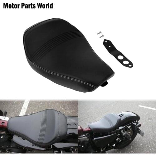 Motorcycle Black Front Driver Leather Pillow Solo Seat Cushion Pad For Harley Sportster XL 48 1200X 72 1200V 2016-2018 2019 2020