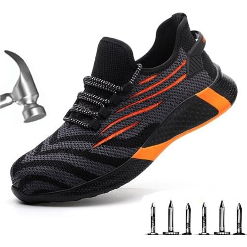 Indestructible shoes men and women steel toe cap work safety shoes puncture-proof boots lightweight breathable sports shoes