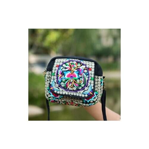 New Fashion Embroidery Small Shopping bags!Hot National Floral Embroidered Cute Women Shoulder&Crossbody bags Vintage Canvas bag