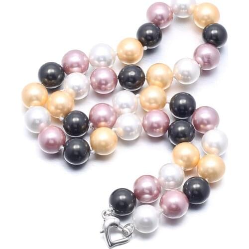New Style Shell Necklace Exquisite Mix-color Round Beads For Elegant Women Love Romantic Gift Jewelry