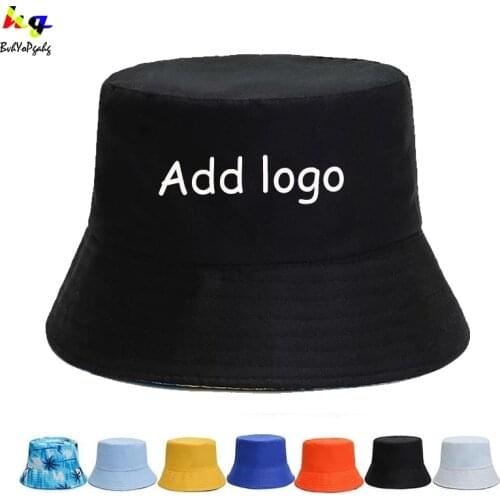 New Unisex Summer Bucket Hat Women Outdoor Sunscreen Fishing Hunting Cap Men Sun Prevent Hats Custom Print Logo Text Fishman Hat
