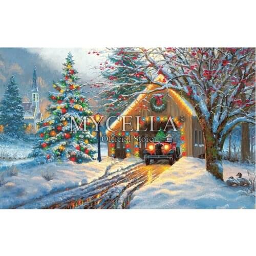 Full landscape 5D DIY Diamond Painting Christmas Bridges Winter Art Embroidery Cross Stitch Needlework Diamond Mosaic Decor Gift