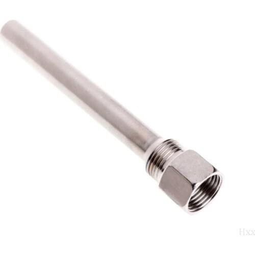 Stainless Steel Thermowell 1/2\" NPT Threads 130mm Long For Temperature Sensors