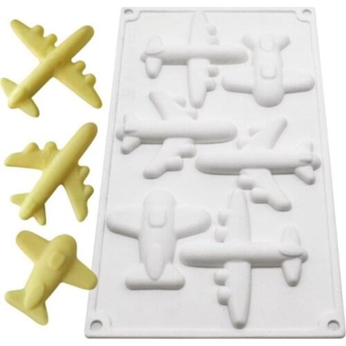 6 Cavities Airplane Mousse Cake Baking Tools Chocolate Candy Silicone Mold DIY Cake Decoration Handmade Candle Crafts