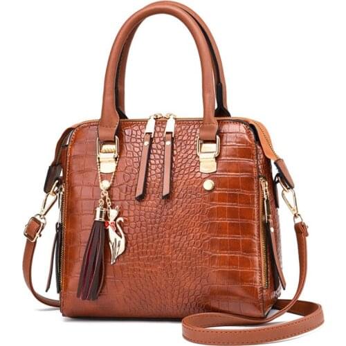 Retro female handbag stone pattern tassel shoulder bags Ladies Phone Bag Zipper female messenger bag Lady Simple Style Hand Bags