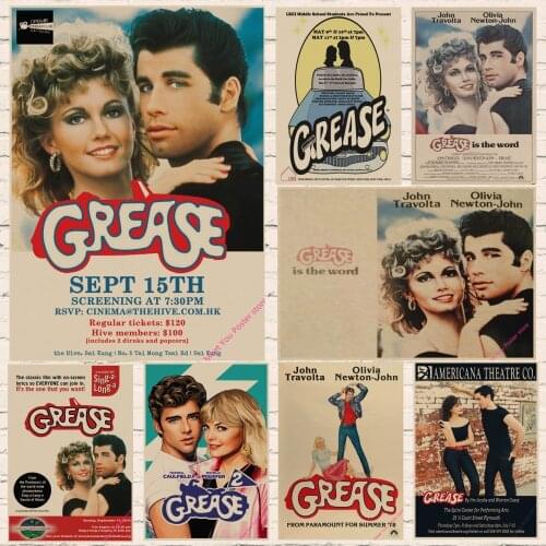 Vintage grease movie poster 1978 Vintage Retro Kraft Paper Poster Office Gift Room Dining Home Decor wall sticker 2019 new style