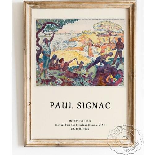 Paul Signac Exhibition Museum Poster, In The Time Of Harmony: The Joy Of Life Sunday By The Sea, Landscape Home Decor Painting