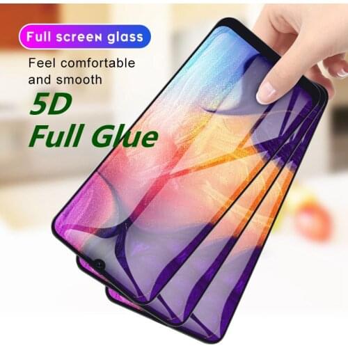 Real 5D Curved Edge Full Glue Tempered Glass For Samsung Galaxy A50 A40 A30 A70 S10e A6 A7 A750 A8 J4 J6 Plus 2018 A51 Glass