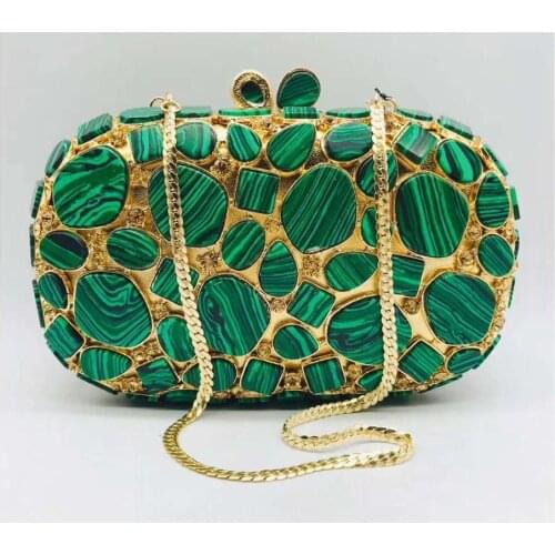 New Women Crystal Prom Clutch Purse Luxury green Crystal Diamond Evening Bag 2021 Newest Chain Evening Bag clutches bags gift