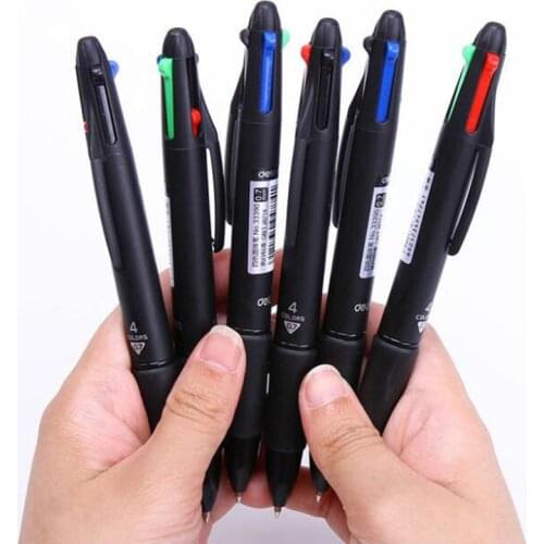 1pc Four-color Ballpoint Pen Four-in-one Multi-color Refill 0.7mm Push-type Office School Supplies Student and Child Gift Pen