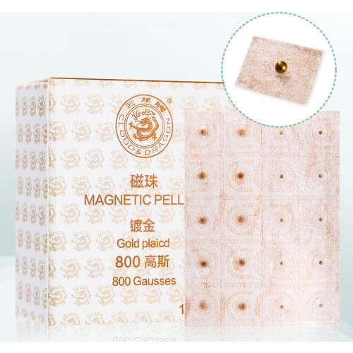100 pcs Ear Acupunctue pressing seed Magnetic pellet, Gold plated, 800 Gausses 1 package