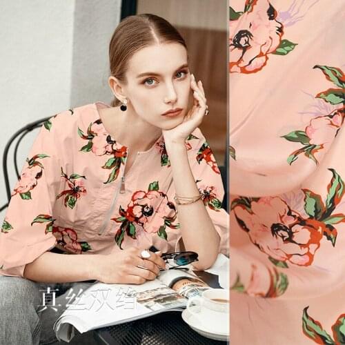 140cm wide printed silk fabric meter 16 mm silk crepe de chine fabric drapery shirt dress crepe fabric wholesale silk cloth