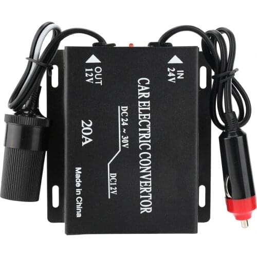 20A Car Power Supply Converter Down Transformer 24V To 12V Cigarette Lighter Type Accesorios