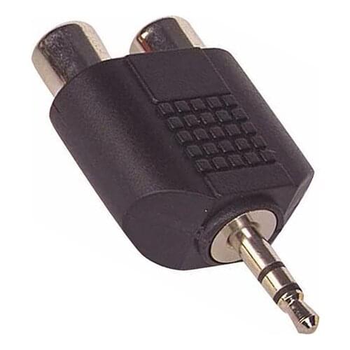3.5 MM ST MALE/FEMALE to 2RCA CONVERTER JACK