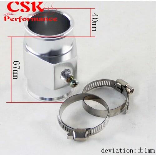 40MM 1.57" Water Temp Temperature Gauge Radiator Sensor Adaptor Attachment Aluminum Red / Blue / Siver / Gold