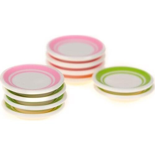 5pcs/bag 1:12 Dollhouse Miniature Colorful Plate Dishes Kitchen Accessories Toys