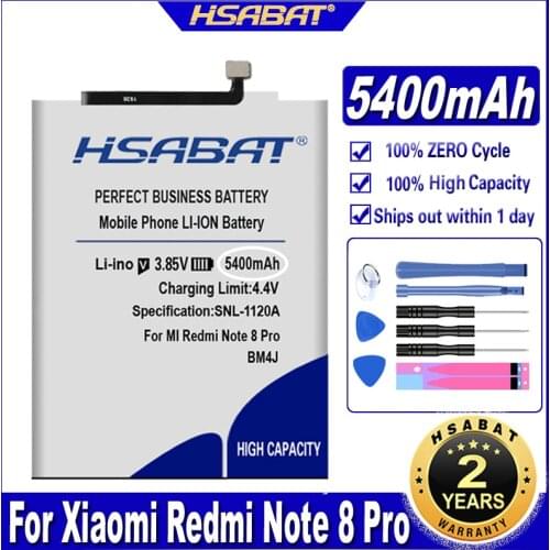 HSABAT BM4J 5400mAh Battery For Xiaomi Redmi Note 8 Pro Redmi note8 Pro Batteries