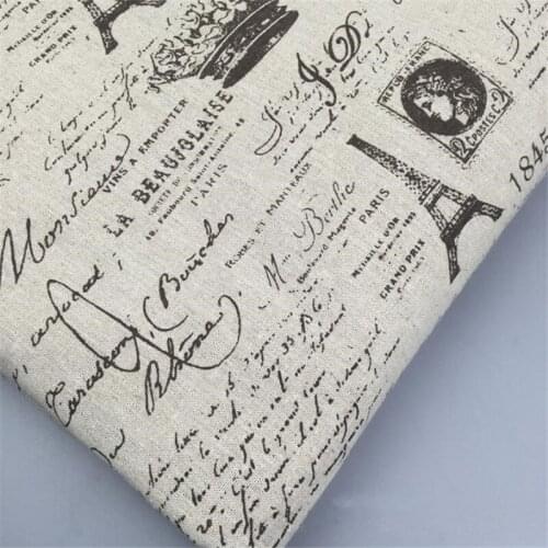 Alphabet crown mashup pattern linen cotton fabric for sofa/tablecloth