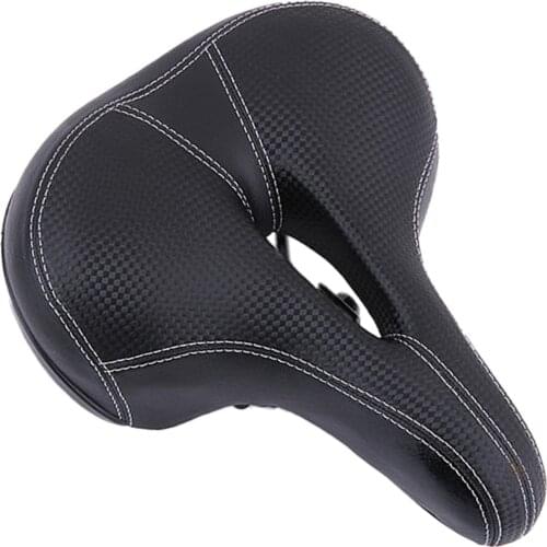 Hollow-Out Waterproof Anti-Slip PU Surface Bike Saddle Suitable For Both Clamp Ring Seat Post And Double Track Seat Post