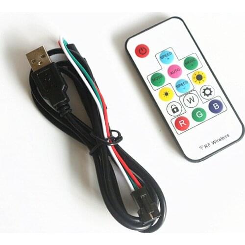 USB Mini RF Wireless 14key Remote Controller DC5-24V Pixel LED Contorller With 14Key Remote For WS2812 Digital LED Pixel Strip