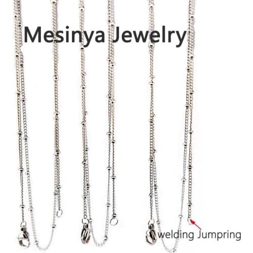 25pcs 20'' 316L S.steel Ball Station Chain For Custom Floating Charms Glass Locket Pendant Necklace Without Locket