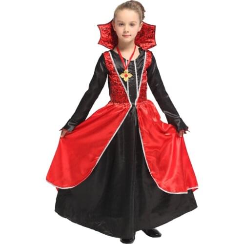 Noble Vampire Costume for Girls Vampiress Princess Halloween Purim Carnival Party Mardi Gras Fancy Dress