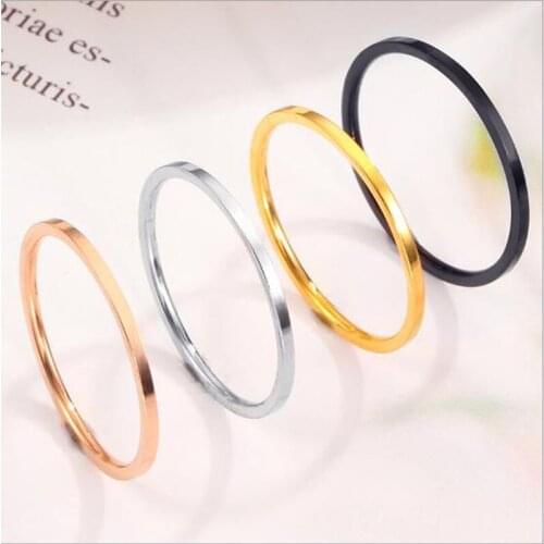Round Finger Rings For Women Thin Titanium Steel Wedding Ring Couple Rings Simplicity Fashion Jewelry Gifts