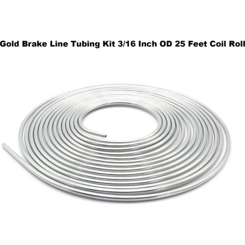 Silver Brake Line Tubing Kit 3/16 Inch OD 25 Feet Coil Roll Car Accessories