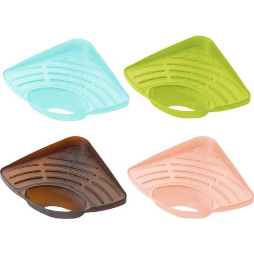 Kitchen Triangle Sink Storage Rack Shelf Green for Sponge Soap Reusable