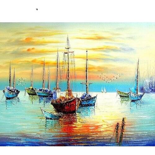 Fleet Paint By Numbers Coloring Hand Painted Home Decor Kits Drawing Canvas DIY Oil Painting Pictures By Numbers