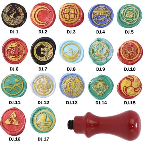 Retro Wax Stamp Sealing Custom Stamp Sword Cartoon Series Wood Wax Seal Stamp Set Replace Copper Head Sealing Tools Post Decor