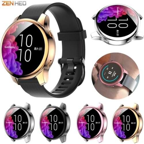 Plating TPU Protection Case Cover For Garmin Venu Smart Watch Full Screen Protector Shell Case