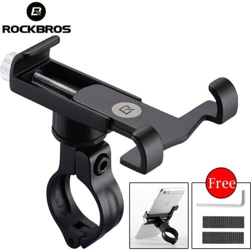ROCKBROS Universal Bicycle Mount Phone Stand 3.5-6.2 inch Adjustable Aluminum MTB Road Bike Handlebar Smartphone Holder