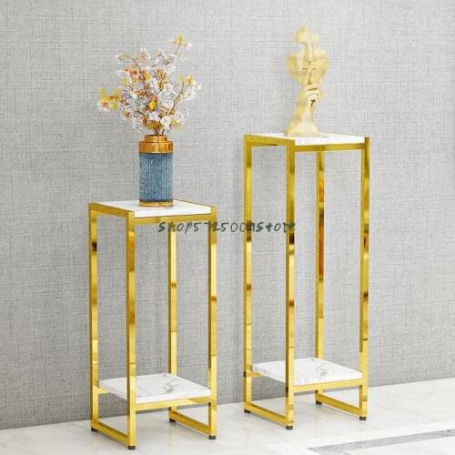 Nordic light luxury flower stand living room simple stainless steel flower stand shelf multi-layer balcony indoor floor-standing