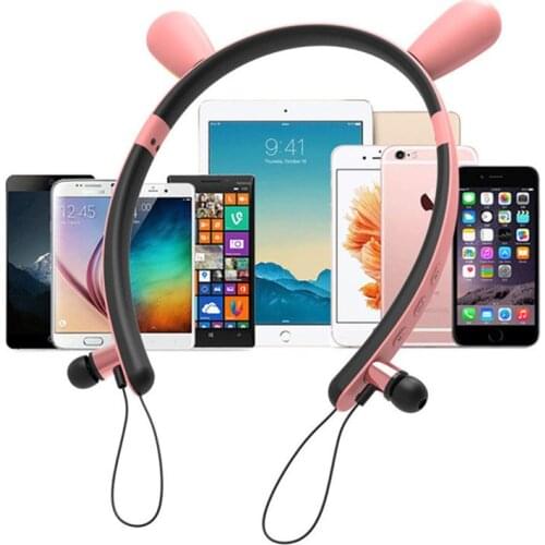 Cute Bluetooth Wireless Cat Ear Headphones Girls Headset Headwear Earphone with Mic For PC Laptop Computer Phone For Girls Kids